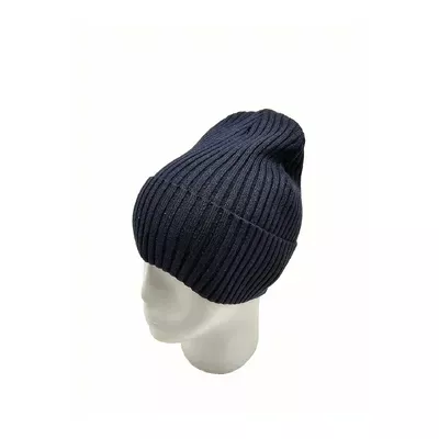 Шапка в’язана в рубчик одинарна з манжетом Ivy Cascona 52-58 Джинсовий