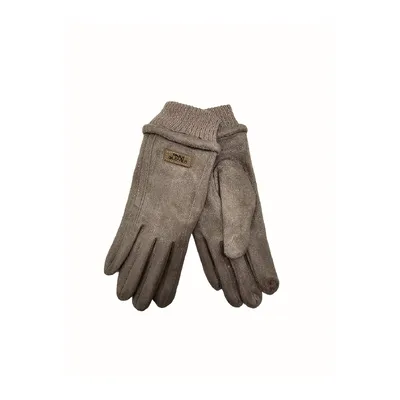Рукавиці жіночі зі штучної замші з трикотажним манжетом Paidi 6.5 Бежевий