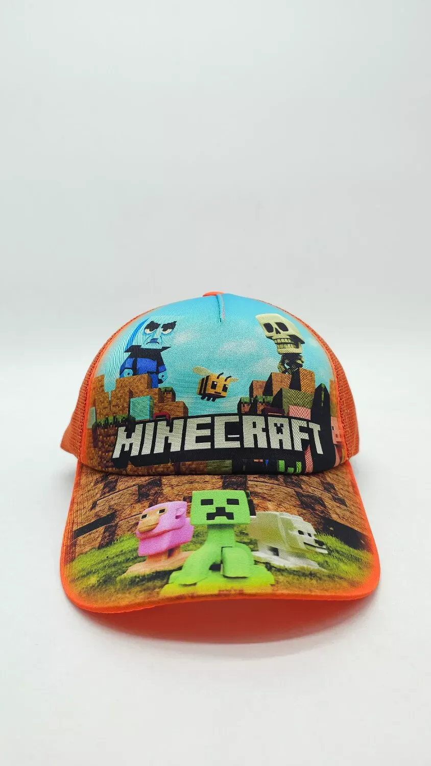 Бейсболка з сіткою та малюнком Minecraft SKELETON 52-55 Помаранчевий 