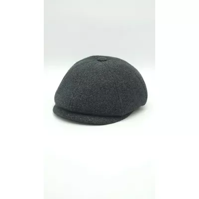 Кепка восьмиклинка утеплена кашемірова з вушками Mazur 56 Темно-сірий KW1150