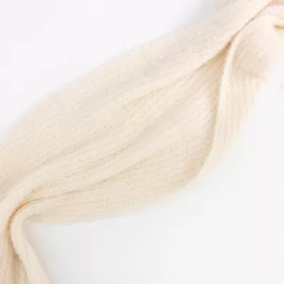 Шалик одношаровий ангоровий  ПУХНАСТИК Talvi 125x25см Світло-бежевий