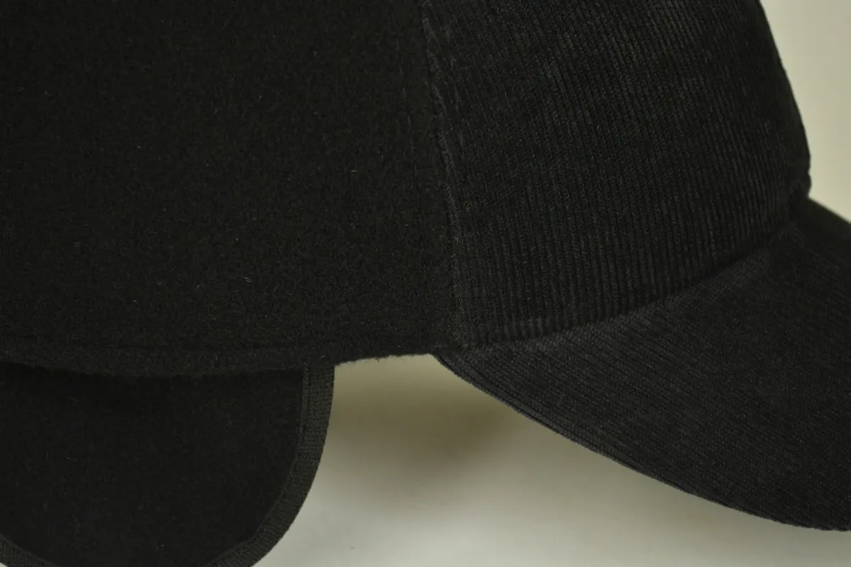 Бейсболка утепленная с сочетанием микровельвета с кашемиром на байковой подкладке VladAltex 55-56 Черный 5101-23 