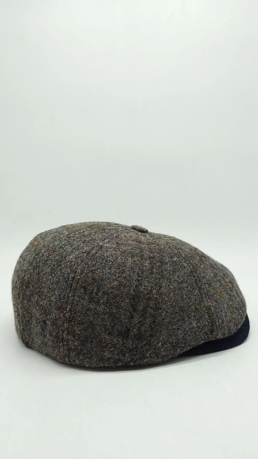 Кепка восьмиклинка вовняна в кольову клітинку 6-LEONARDO HarrisTweed HOOK 56 Коричневий HT-505C2 