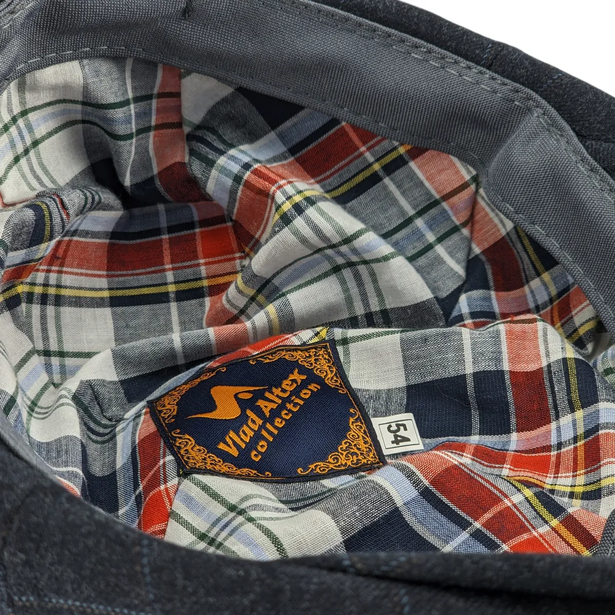 Кепка восьмиклинка хулиганка NewsBoy  cap шерстяная в клетку VladAltex 52 Темно-синий 6329-26 
