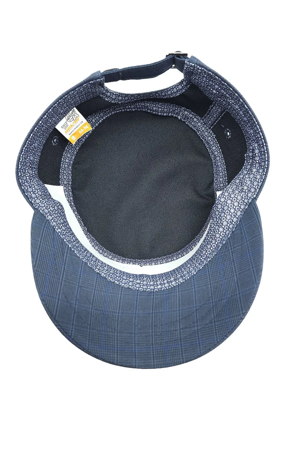 Кепка німка бавовняна в дрібну клітинку Mazur S/55-56 Темно-синій NK4-V93 