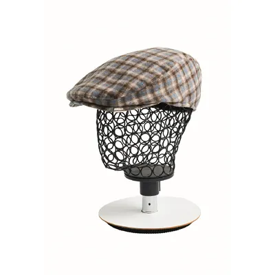 Кепка пряма реглан кашемірова в клітинку KENT&AVER 56-57 Коричневий 8100