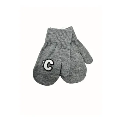 Рукавиці варежки дитячі одинарні з логотипом “C” 3-6 років Сірий з білим 11993