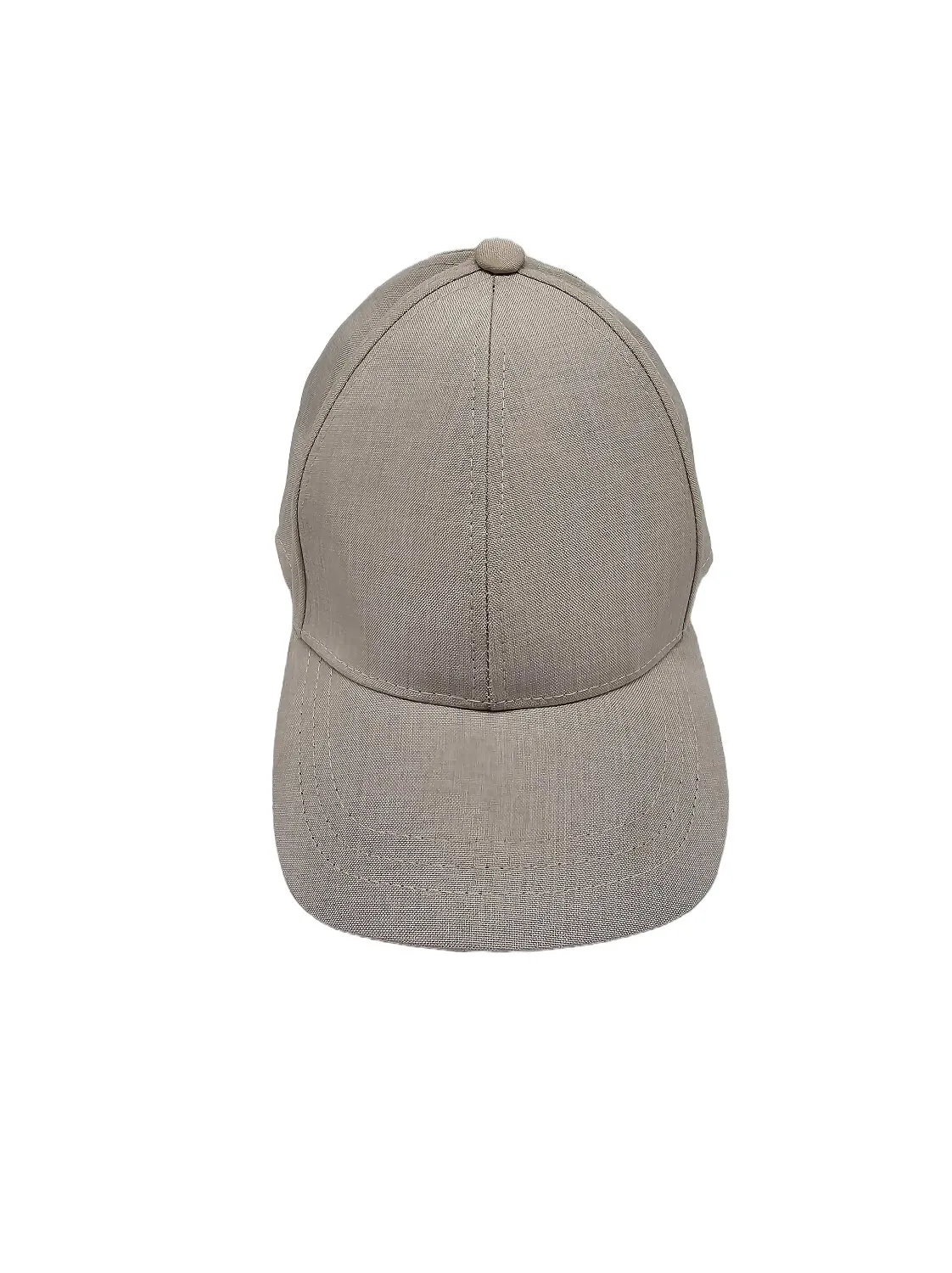 Бейсболка однотонна з льону 56-59 Темно-бежевий 13916 