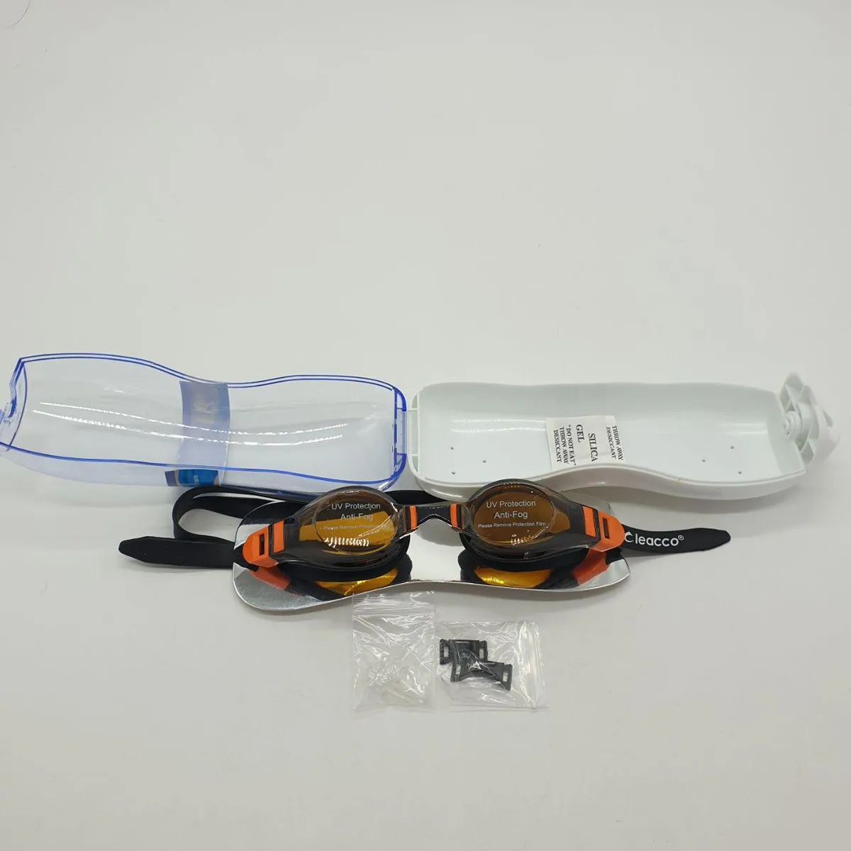 Очки для плавания Leacco one size Черный с оранжевым SG1670 