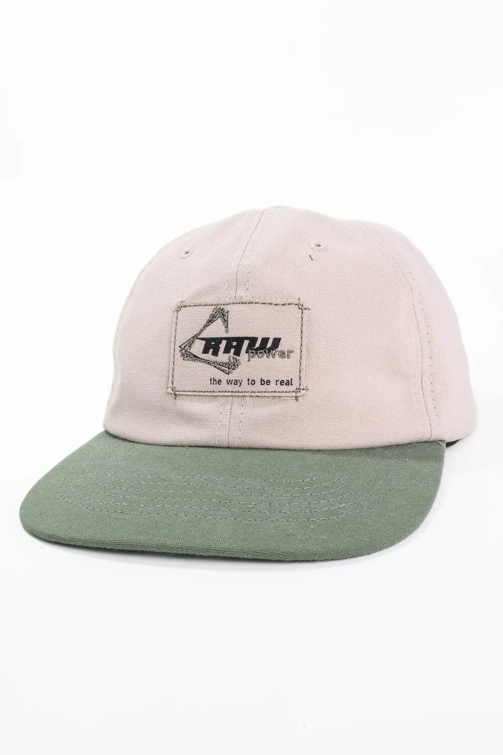 Бейсболка Snapback з прямим дашком та логотипом RAW 56-58 Айворі з оливковим 03081-31 