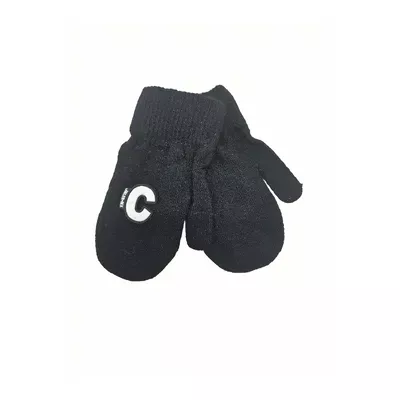 Рукавиці варежки дитячі одинарні з логотипом “C” 3-6 років Чорний з білим 11987