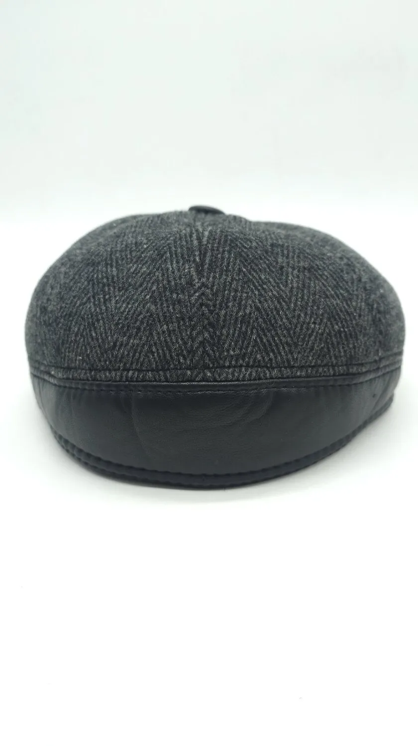 Кепка п’ятиклинка кашемірова в ялинку на хутрі 56 Темно-сірий 15810 