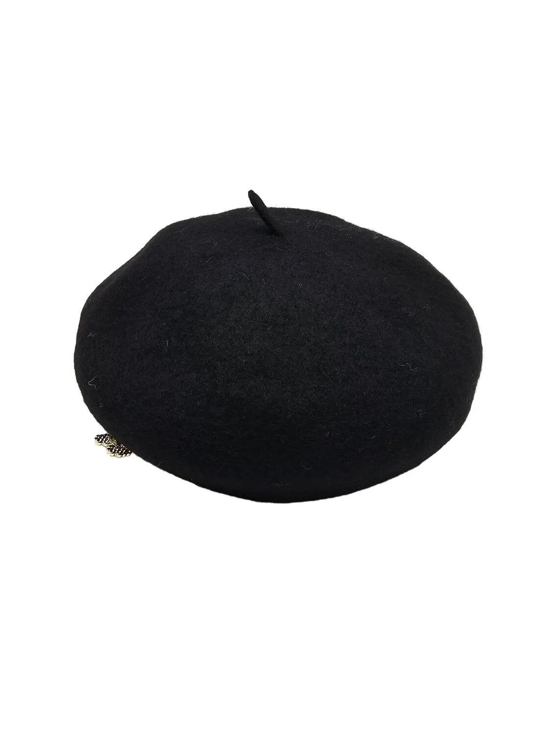 Берет формированый шерстяной с брошкой и стразами 56-58 Черный 15488 