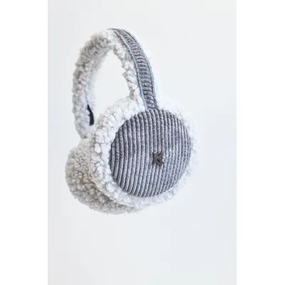 Навушники хутряні з регулятором TEDDY з вельветом 0220-1 KENT&AVER one size Іній