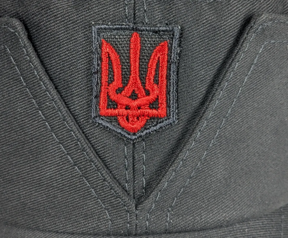 Кепка німка мазепинка бандерівка австрійка бавовняна тонка з кокардою та тризубом VladAltex 56 Чорний 43-19 