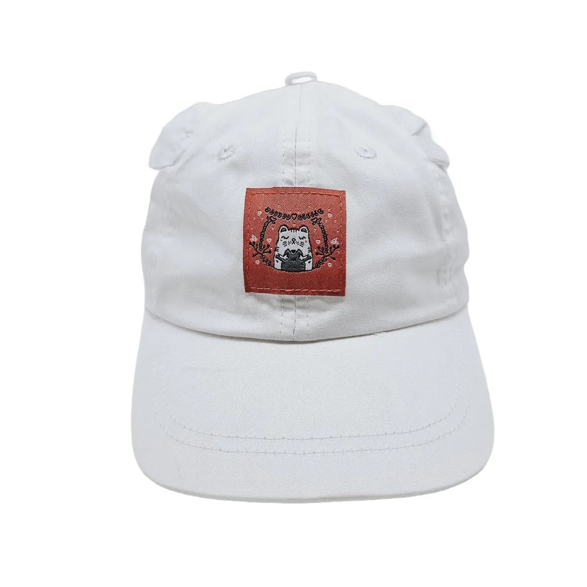 Бейсболка-бандана для дівчинки з вушками та котиком 50 Білий 