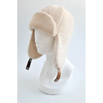 Вушанка ангорова на застібку 0802 KENT&AVER 56-58 Топлене молоко 11325