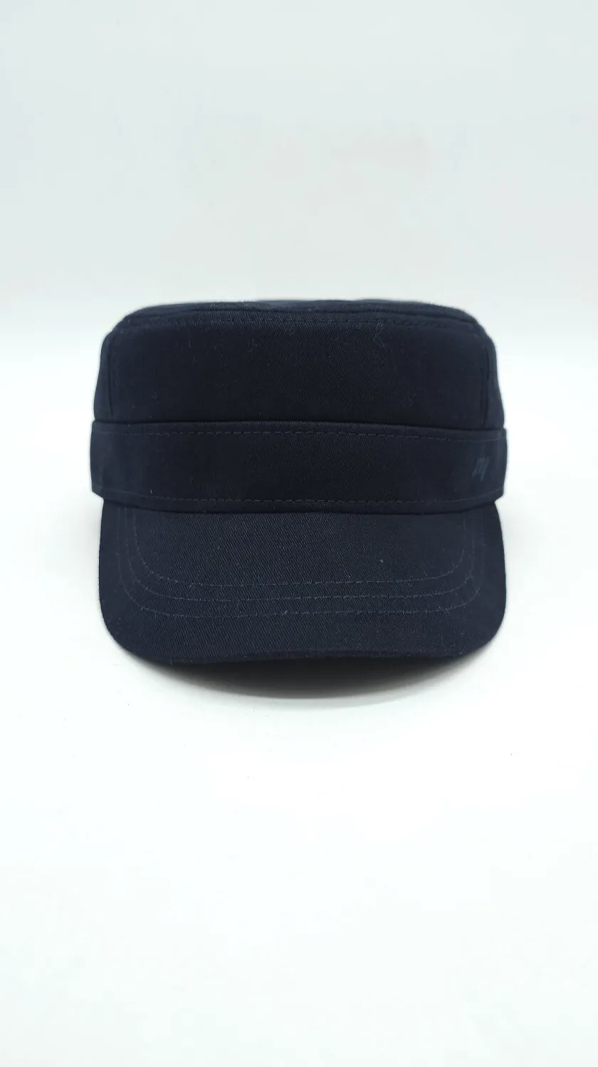 Кепка німка бавовняна однотонна утеплена з вухами Mazur S/55-56 Темно-синій NK3-KO4 