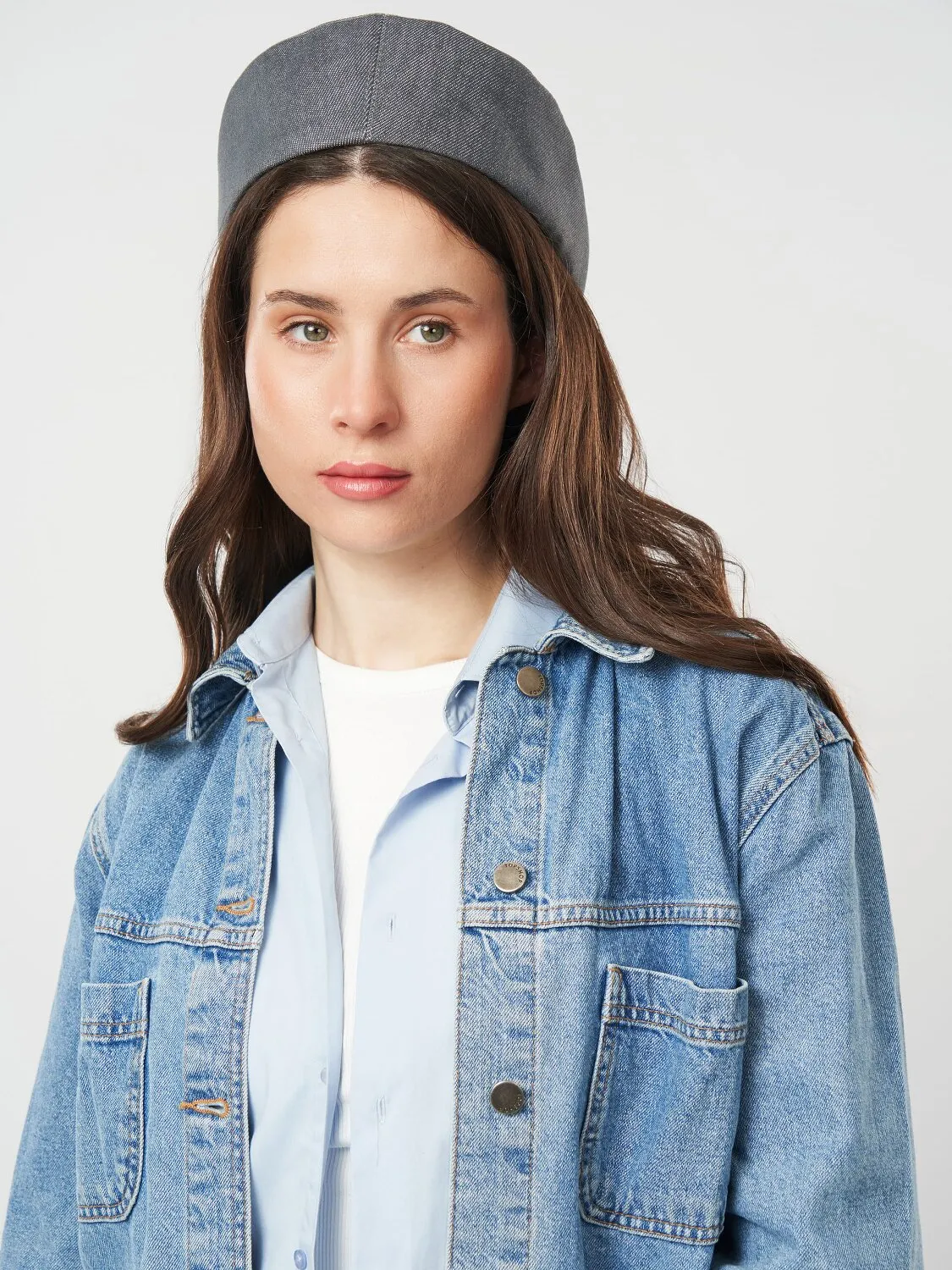 Кепі джинсове Flat Cap Fortune 55-57 Сірий 