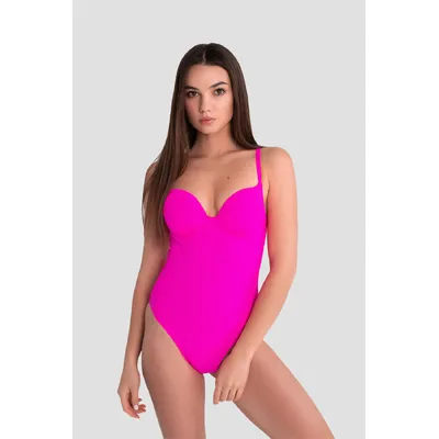 Купальник суцільний балконет в рубчик 22213D Teres 38 Малиновий 12467