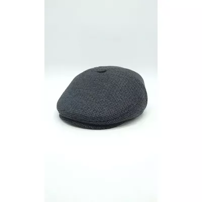 Кепка п'ятиклинка тіарова на байці та вухами в дрібну клітинку Mazur 56 Темно-сірий OR3