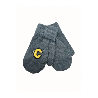 Рукавицы варежки детские одинарные с логотипом “C” на возраст 3-6 лет Темно-серый с желтым 11996