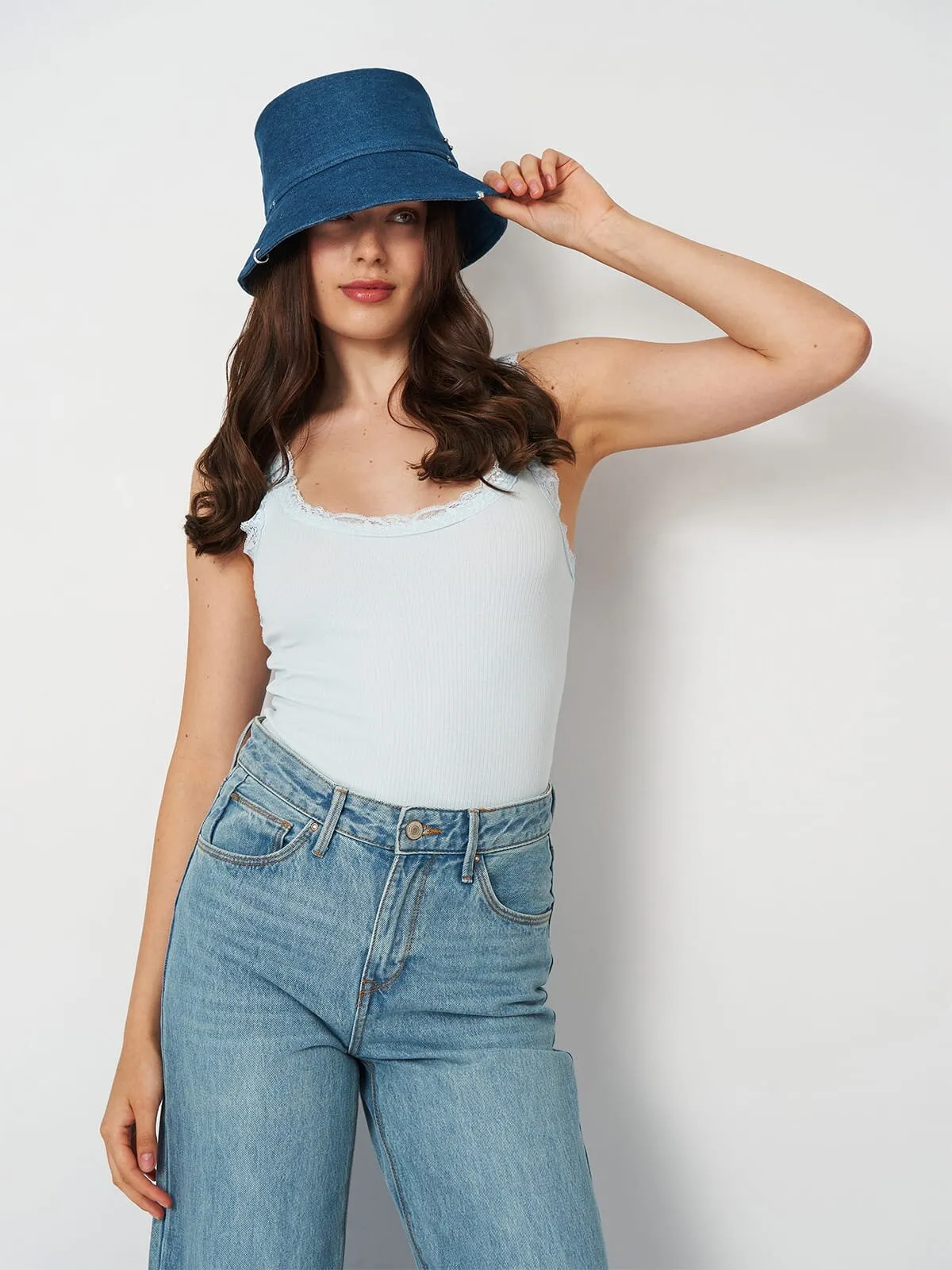 Панама джинсовая Bucket Hat Piercing Fortune 56 Синий 