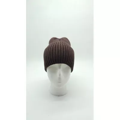 Шапка вязаная одинарная с отворотом Leslie Glory Kids 54-56 Шоколад