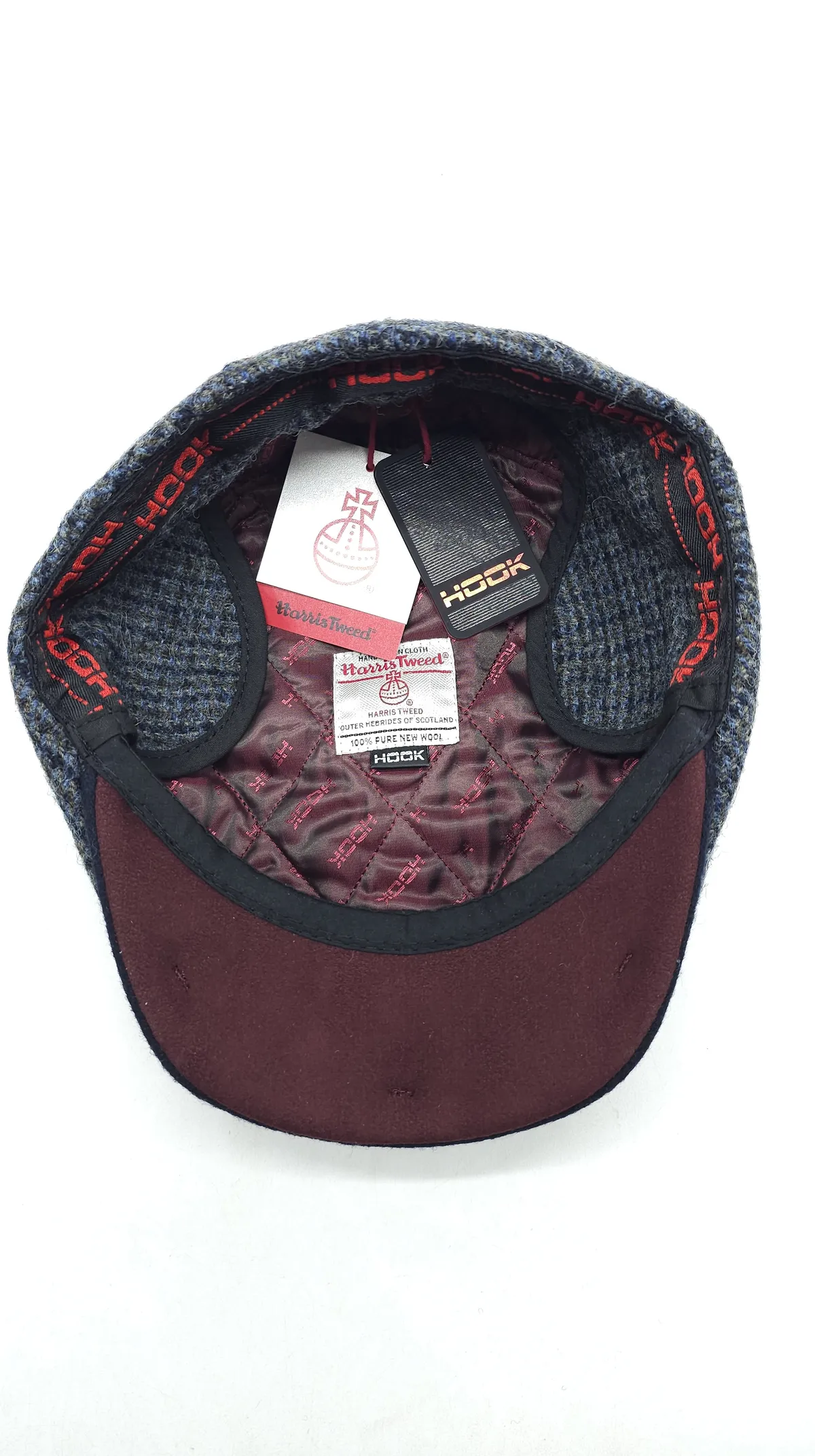 Кепка восьмиклинка вовняна в кольову клітинку 6-LEONARDO HarrisTweed HOOK 56 Темно-сірий HT-C402 