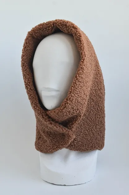 Капор капюшон TEDDY на флисе 09012 KENT&AVER 56-60 Темно-бежевый 