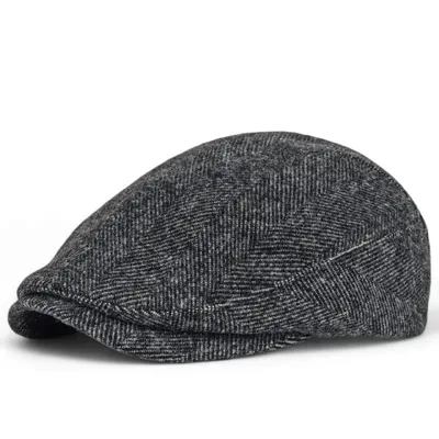 Кепка пряма реглан кашемірова в ялинку VladAltex 56 Чорний 154-41