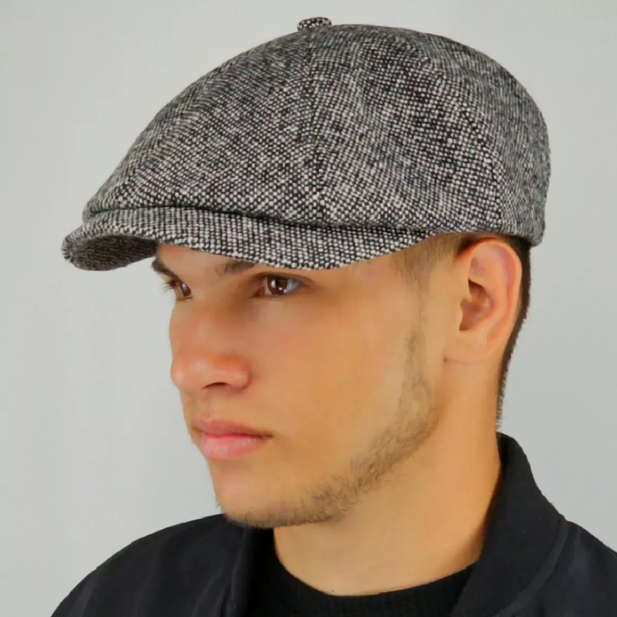 Кепка восьмиклинка хуліганка твідова в крапинку Марсель Premium VladAltex 55 Темно-сірий 117-46 