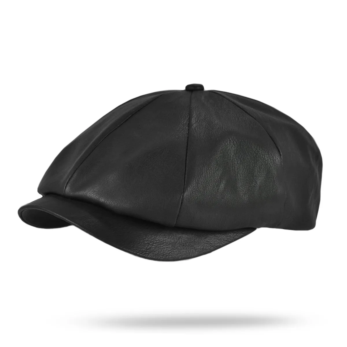 Кепка восьмиклинка хулиганка из экокожи VladAltex 56 Черный 10-26 