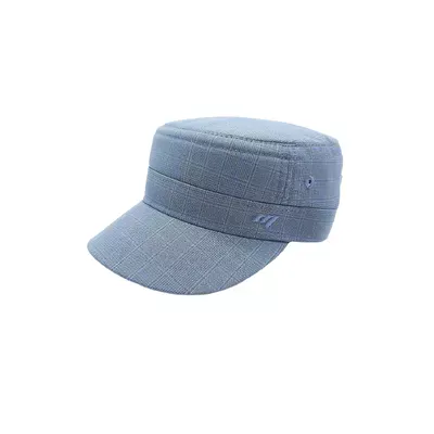 Кепка німка бавовняна в дрібну клітинку Mazur L/58-59 Темно-синій NK4-V93