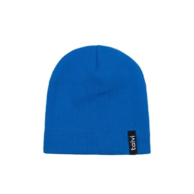 Шапка однотонна з одинарного трикотажу в рубчик Тіффані Talvi 42-44 Індиго 14642