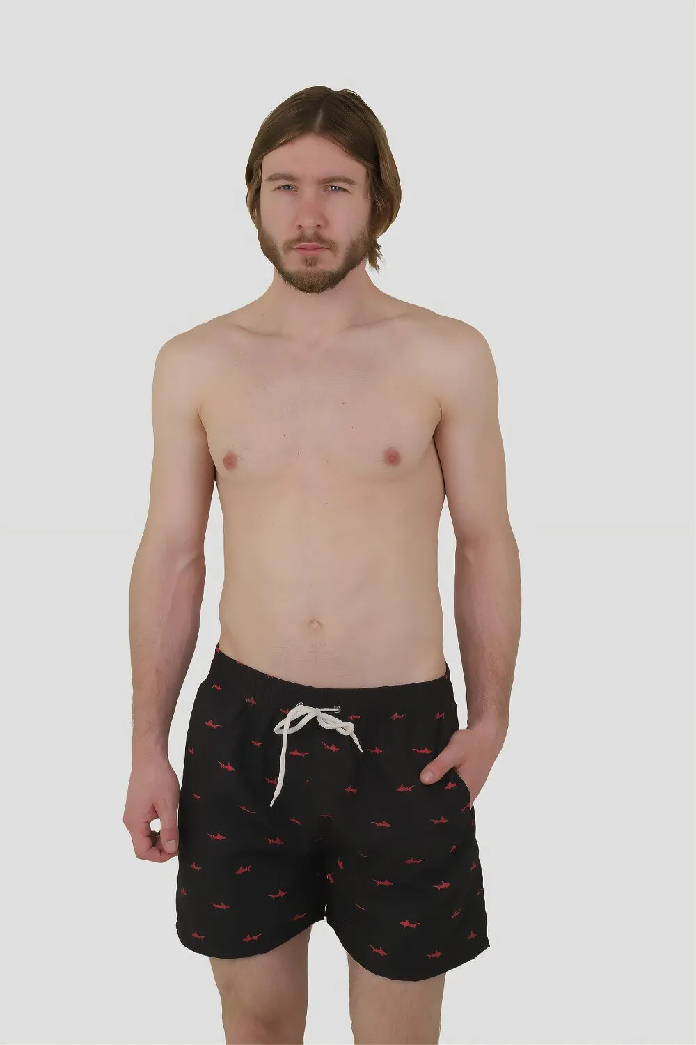 Шорти для плавання з принтом акули 2-719 FUBA 2XL Чорний 12382 