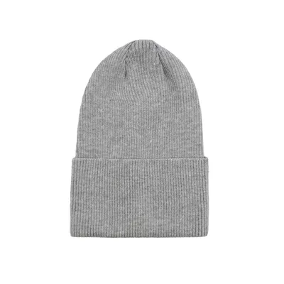 Шапка однотонная с отворотом из одинарной вязки в рубчик Елси Talvi 48-50 Серый меланж 14671
