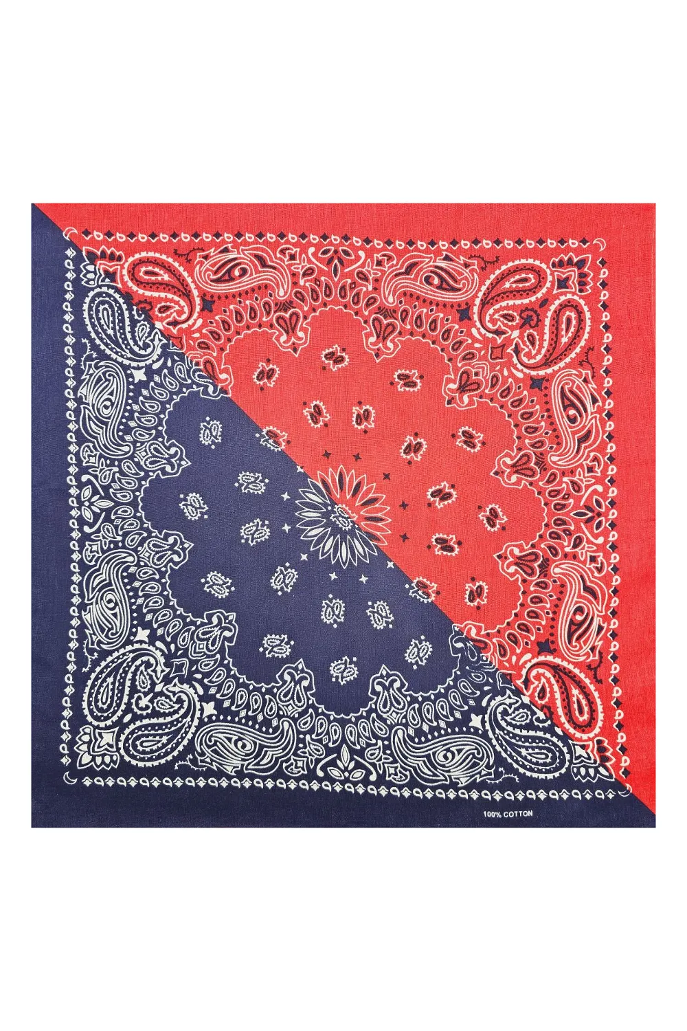 Бандана хустка пов’язка “турецький огірок” 55х55 Темно-синій з червоним 