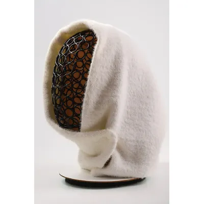 Капор капюшон ангоровий 56-60 Молочний