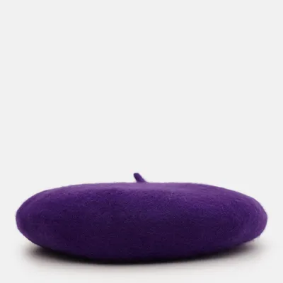 Берет классический однотонный шерстяной 56-58 Fortune Темно-фиолетовый