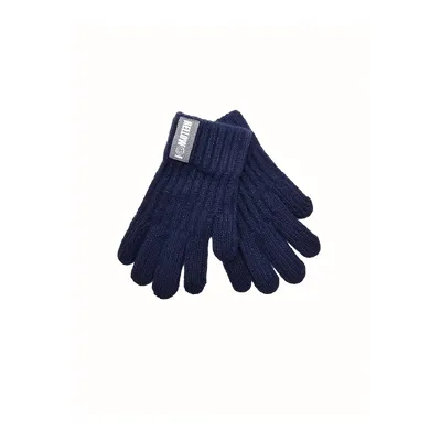 Перчатки вязаные однотонные HELLOW на возраст 5-8 лет Темно-синий 12024