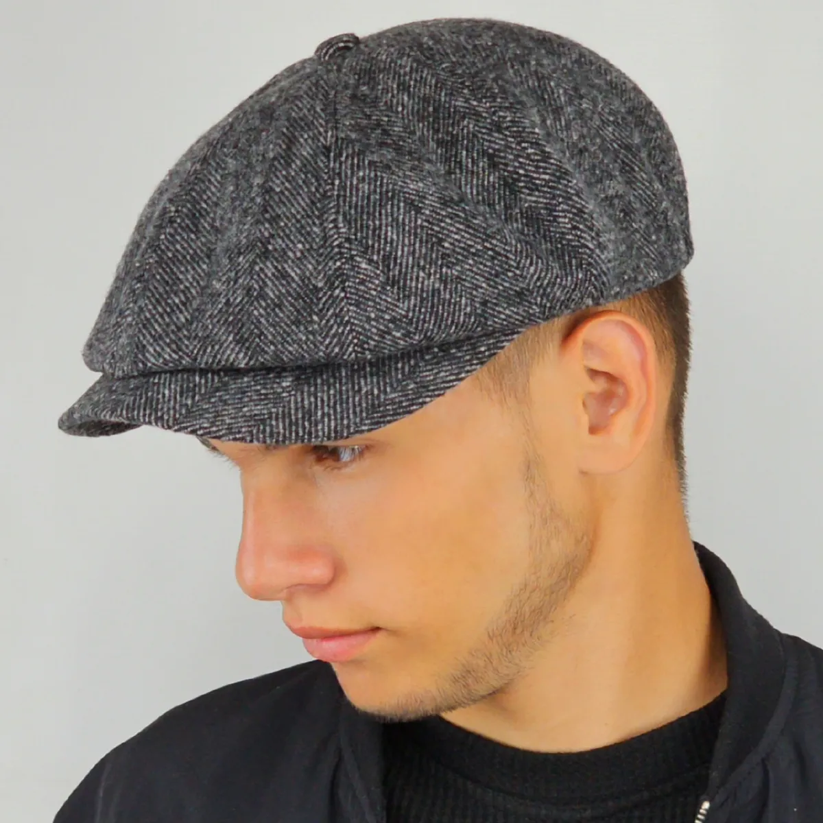 Кепка восьмиклинка хуліганка кашемірова в ялинку VladAltex 56 Темно-сірий 154-46 