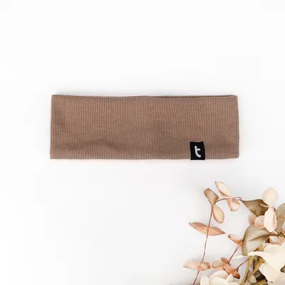 Пов’язка трикотажна однотонна для дівчинки Белла Talvi 50-56 Темно-бежевий