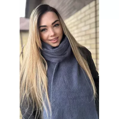 Шалик ангоровий одношаровий Felicia Cascona 180x23см Сірий