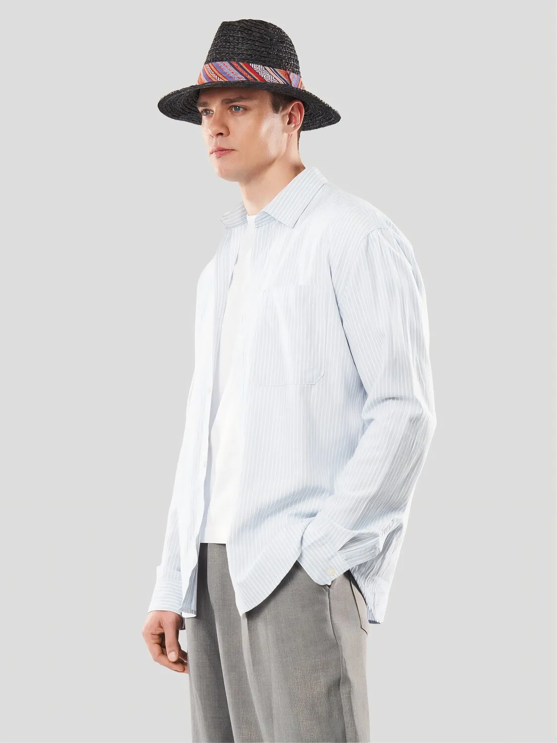 Капелюх Федора з етно стрічкою Fortune 57-59 Чорний S198 