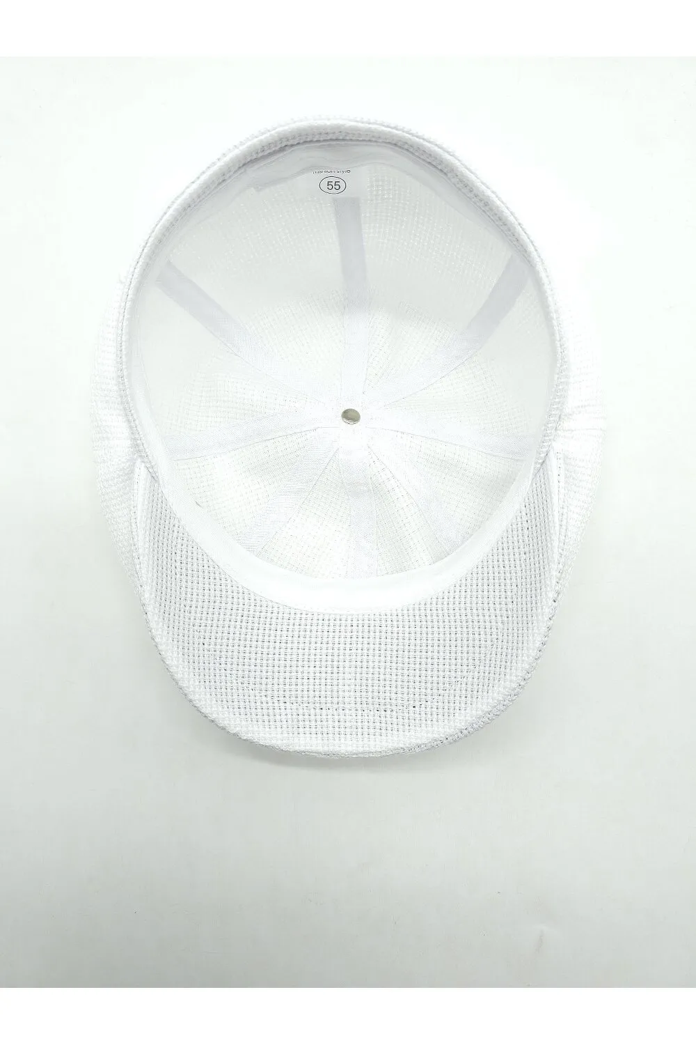 Кепка восьмиклинка хуліганка з канви на ніжці CH 55 Білий 