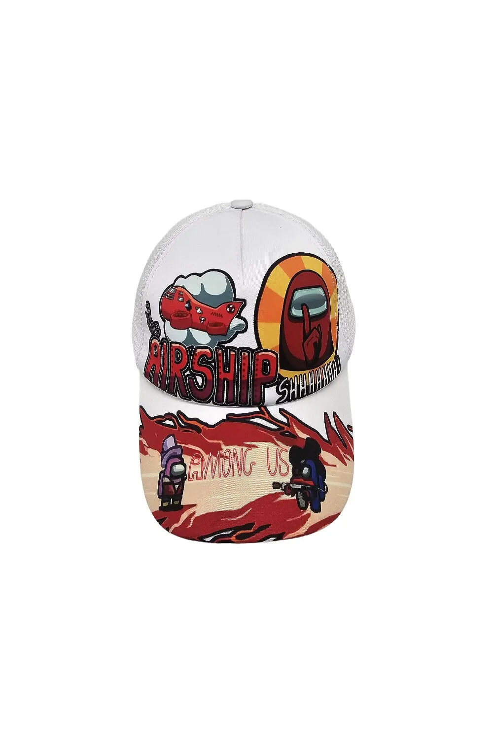 Бейсболка з сіткою та малюнком Among US 52-55 Білий 14192 