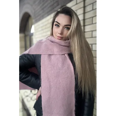 Шалик ангоровий одношаровий Felicia Cascona 180x23см Пудровий