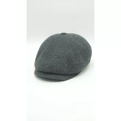 Кепка восьмиклинка утеплена з вушками в смужку Mazur 56 Сірий RA16V