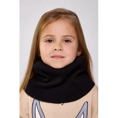 Снуд однотонний дрібної в’язки Elsa Cascona one size Чорний